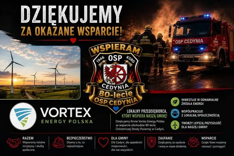 Vortex Energy Polska wspiera obchody 80-lecia OSP w Cedyni