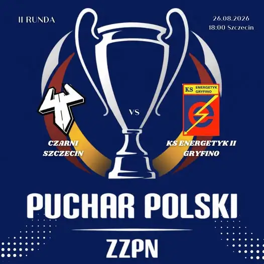 Puchar Polski ZZPN: Energetyk Gryfino II zagra dziś z Czarnymi Szczecin