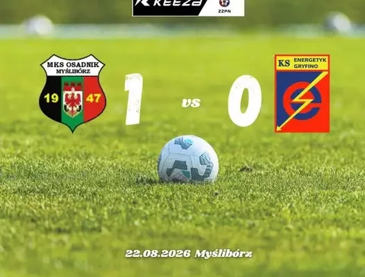 Energetyk Gryfino przegrywa w Myśliborzu po czerwonej kartce w 10. minucie