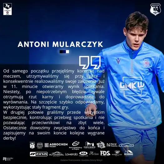 Antoni Mularczyk: Derby dla nas! Kontrolowaliśmy mecz z Odrą