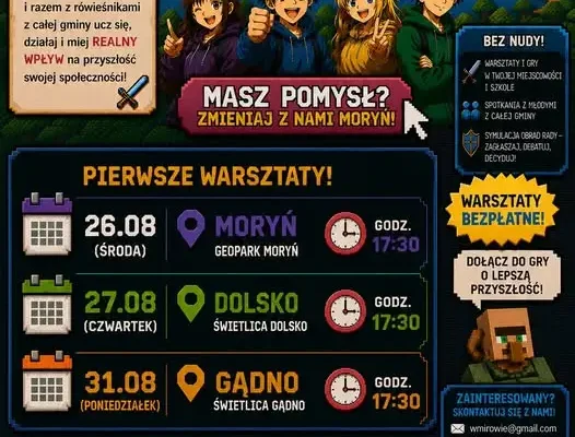 Warsztaty „Młodzi Obywatele” w Moryniu – zaproszenie dla młodzieży