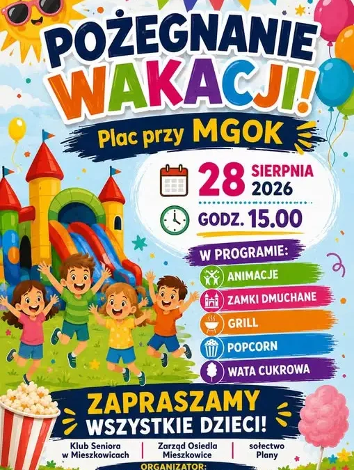 Pożegnanie wakacji w Mieszkowicach – moc atrakcji dla dzieci na placu przy MGOK