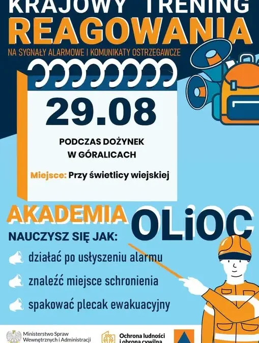 Krajowy Trening Reagowania na Sygnały Alarmowe podczas Dożynek w Góralicach