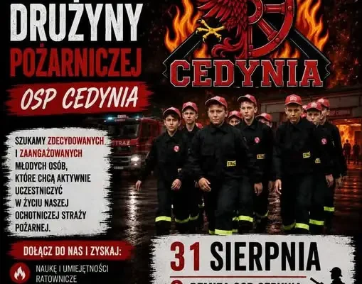 Młodzieżowa Drużyna Pożarnicza w Cedyni zaprasza na spotkanie organizacyjne