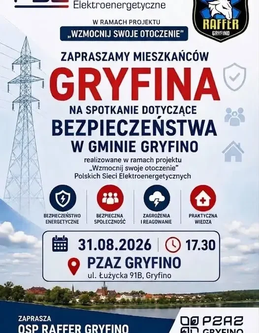 Spotkanie o bezpieczeństwie w Gryfinie – już dziś o 17:30