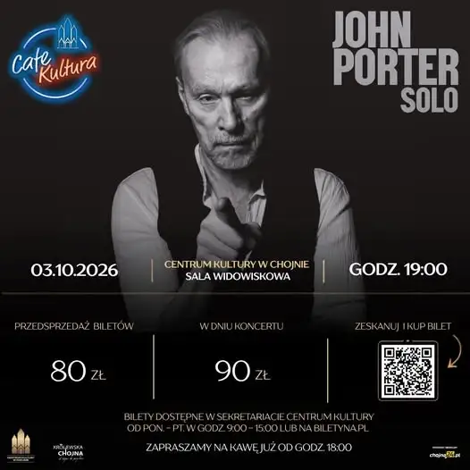 John Porter z solowym koncertem w Chojnie – Café Kultura zaprasza