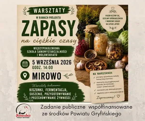 Warsztaty kulinarne w Mirowo – ucz się robić zapasy na trudne czasy
