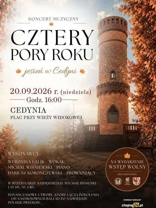 Jesienny koncert „Cztery Pory Roku” w Cedyni – 20 września przy wieży widokowej