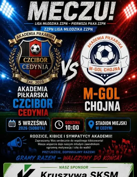 Zapowiedź meczu: Akademia Czcibor Cedynia kontra M-GOL Chojna w Lidze Młodzika ZZPN