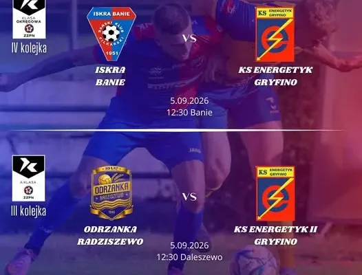 Podwójne derby powiatu: Energetyk Gryfino zagra w sobotę na wyjeździe