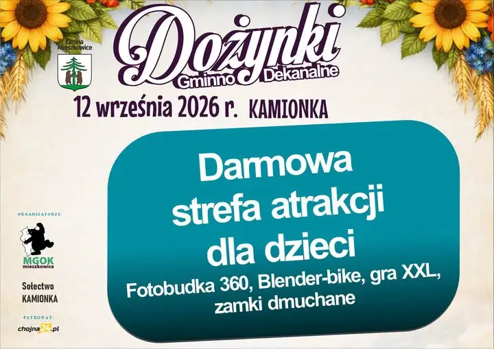 Dożynki Gminno-Dekanalne w Kamionce – atrakcje dla dzieci i koncerty gwiazd