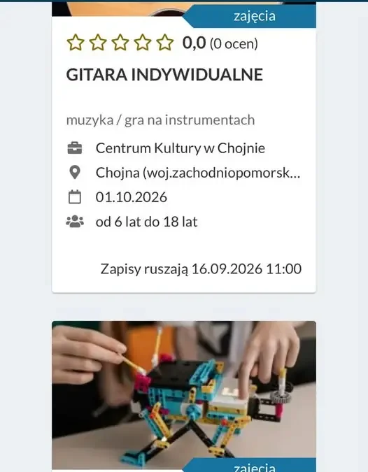 Chojna: ruszyły zapisy na zajęcia w Centrum Kultury na sezon 2026/2027