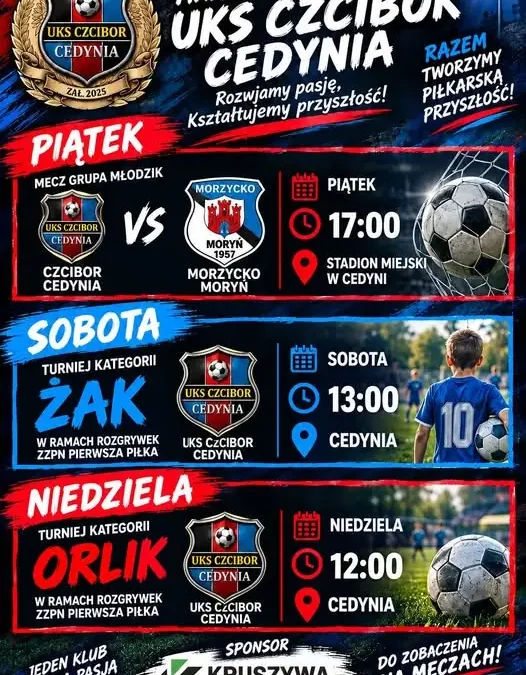 Piłkarski weekend w Cedyni – mecze i turnieje młodych zawodników Czcibora