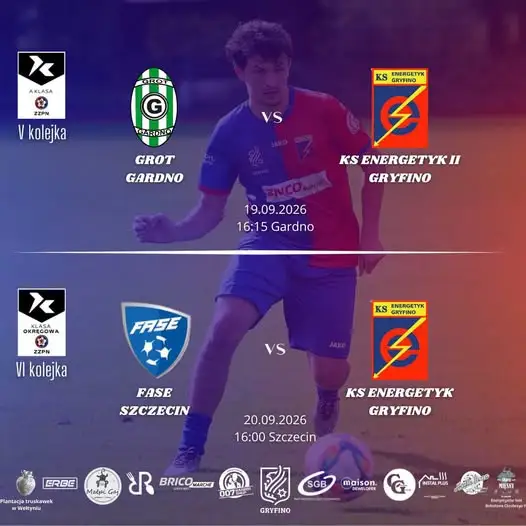 Wyjazdowy weekend Energetyka Gryfino – derby z Grotem Gardno i starcie z FASE Szczecin