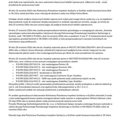 Woda z wodociągu w Kunowie ponownie zdatna do spożycia