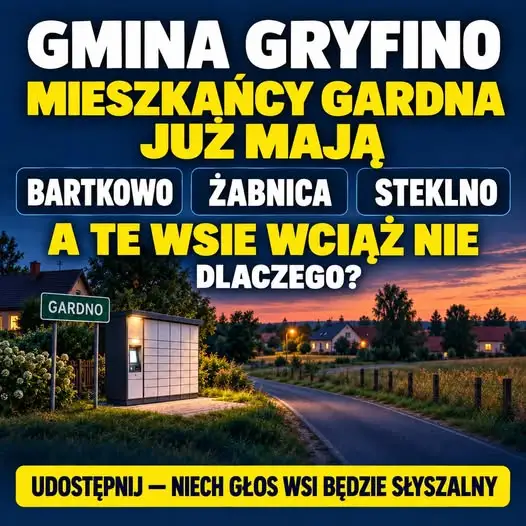 Mieszkańcy wsi w gminie Gryfino czekają na automaty paczkowe. Gardno już je ma