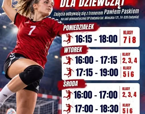 Szkółka piłki ręcznej dla dziewcząt w Cedyni – bezpłatne zajęcia pod okiem trenera Pawła Paska
