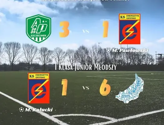 Juniorzy Energetyka Gryfino bez punktów w weekendowych spotkaniach