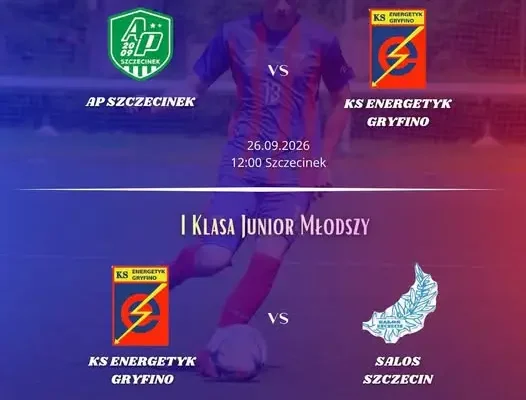 Juniorzy Energetyka Gryfino walczą w lidze – mecz w Szczecinku i domowe starcie z Salosem Szczecin