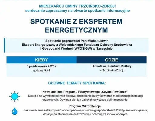 Trzcińsko-Zdrój: spotkanie o dofinansowaniu na wymianę pieców i zbiorniki na deszczówkę