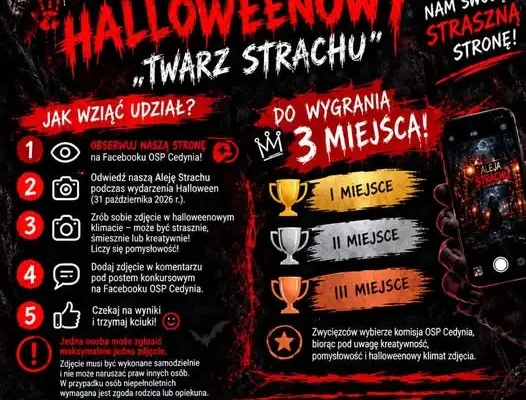 Konkurs halloweenowy OSP Cedynia – wygraj nagrody za najstraszniejsze zdjęcie