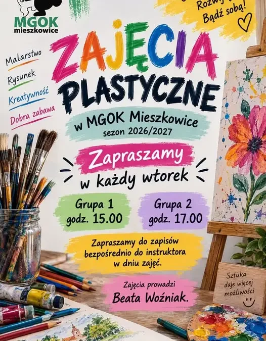 MGOK Mieszkowice zaprasza na zajęcia plastyczne – rusza sezon 2026/2027