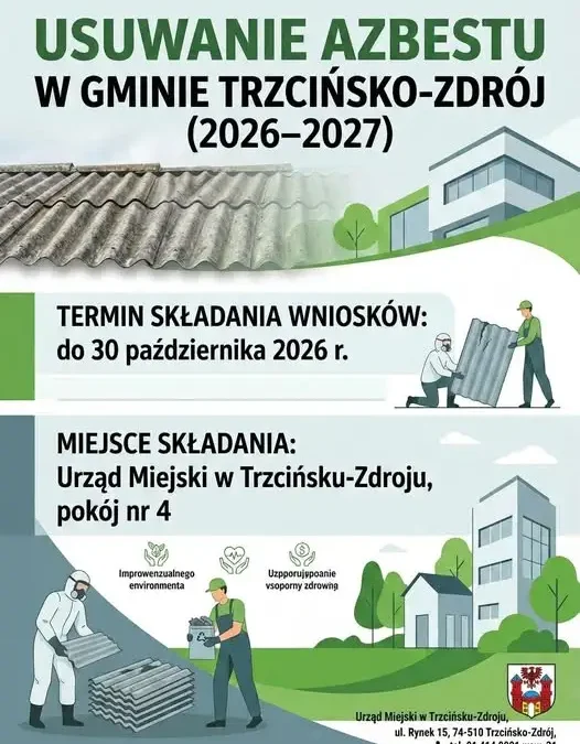 Trzcińsko-Zdrój: ruszył nabór wniosków na usunięcie azbestu. Termin mija 30 października
