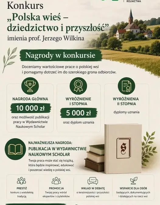 XVIII edycja konkursu „Polska wieś – dziedzictwo i przyszłość” im. Profesora Jerzego Wilkina