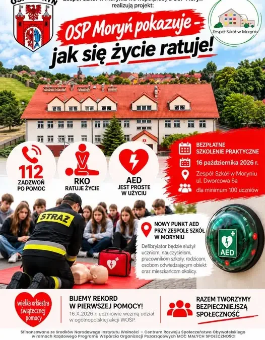 Moryń: Uczniowie uczą się ratować życie i biją rekord WOŚP