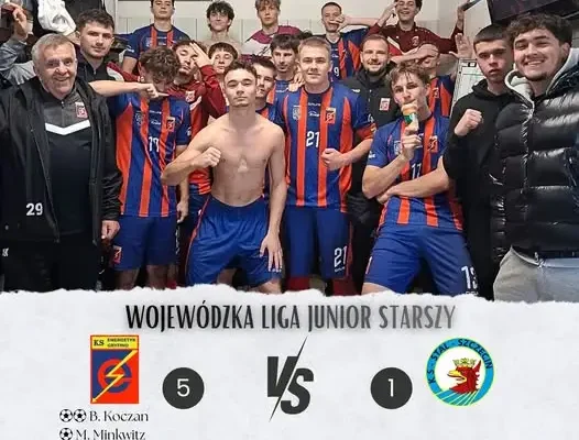 Energetyk Gryfino rozbił Stal Szczecin 5:1 w Wojewódzkiej Lidze Juniorów Starszych