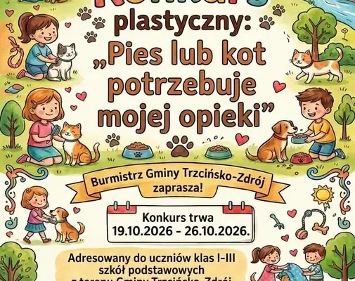 Gmina Trzcińsko-Zdrój zaprasza uczniów do konkursu plastycznego o opiece nad zwierzętami