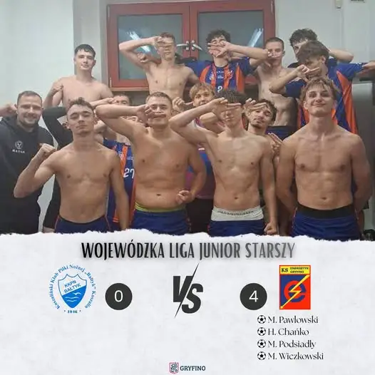 Energetyk Gryfino rozbił Bałtyk Koszalin 4:0 w zaległym meczu juniorów starszych
