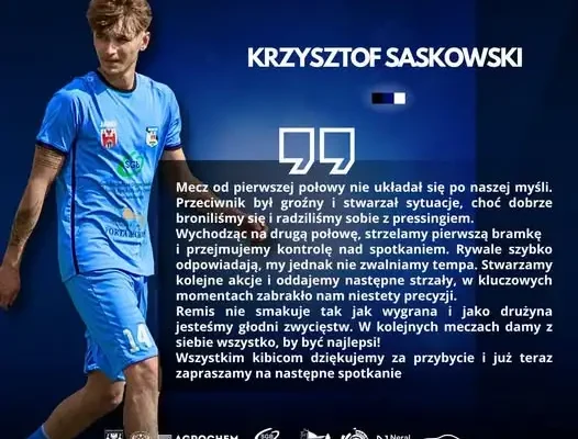 Remis z Żakami Szczecin. Krzysztof Saskowski podsumowuje mecz