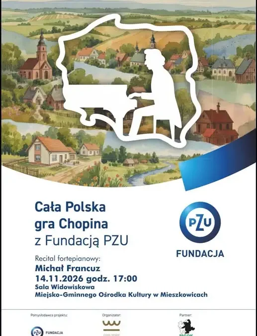 Michał Francuz zagra Chopina w Mieszkowicach – koncert 14 listopada
