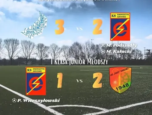 Juniorzy Energetyka Gryfino z minimalnymi porażkami w weekendowych meczach