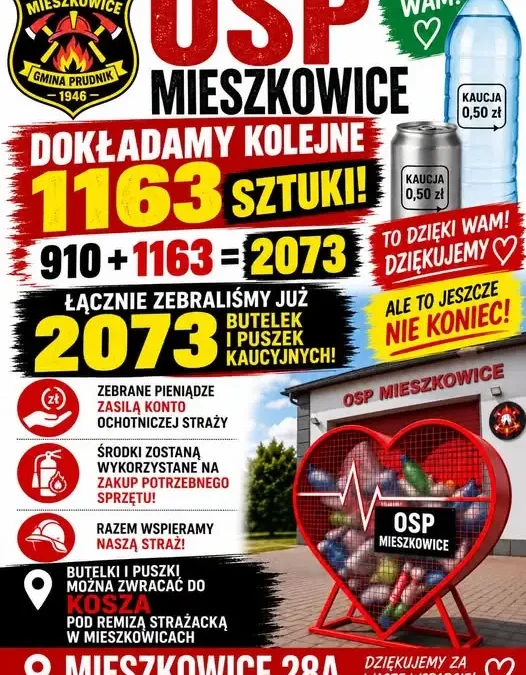 Mieszkowice: 2073 butelki i puszki dla strażaków-ochotników