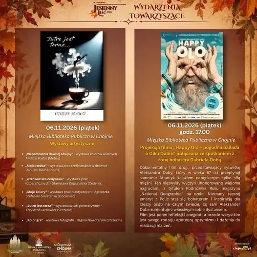 Chojna: jesienne spotkania ze sztuką i filmem w bibliotece